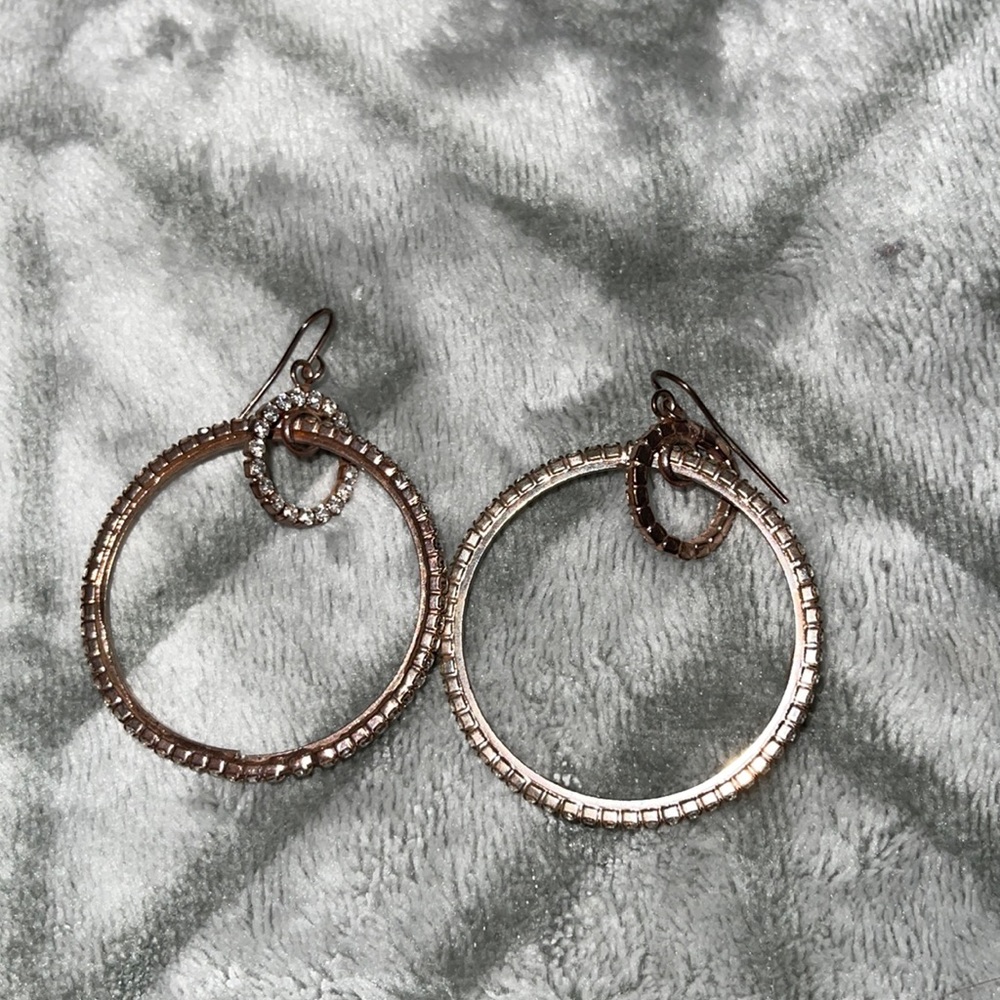 Rose gold and diamond earrings